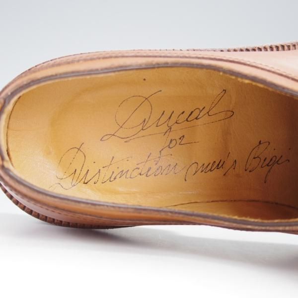 ほぼ未使用★(伊)DUCAL/デュカル SIZE 40.5【貴重★ハンドソーンウェルテッド製法/九分仕立て/Uチップ】カーフ/茶/メンズ★i808