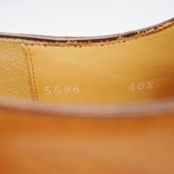 ほぼ未使用★(伊)DUCAL/デュカル SIZE 40.5【貴重★ハンドソーンウェルテッド製法/九分仕立て/Uチップ】カーフ/茶/メンズ★i808