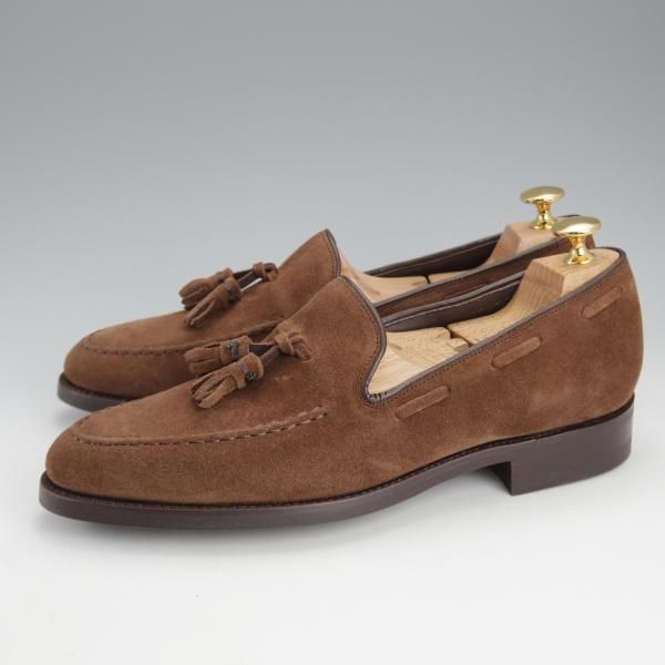 未使用★(英)BARKER/バーカー 7D【モデル定価￥49,500-★ダイナイトソール仕様/タッセルローファー】4478DW/スエード/茶/メンズ★i809