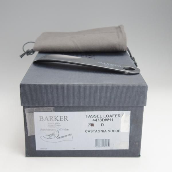 未使用★(英)BARKER/バーカー 7D【モデル定価￥49,500-★ダイナイトソール仕様/タッセルローファー】4478DW/スエード/茶/メンズ★i809