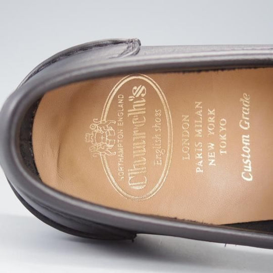 極美品★チャーチ 75F/UK7.5【定価￥145,200-★コインローファー/Pembrey】126ラスト/ビーフロール/プレステージカーフ/黒/Church's★i812