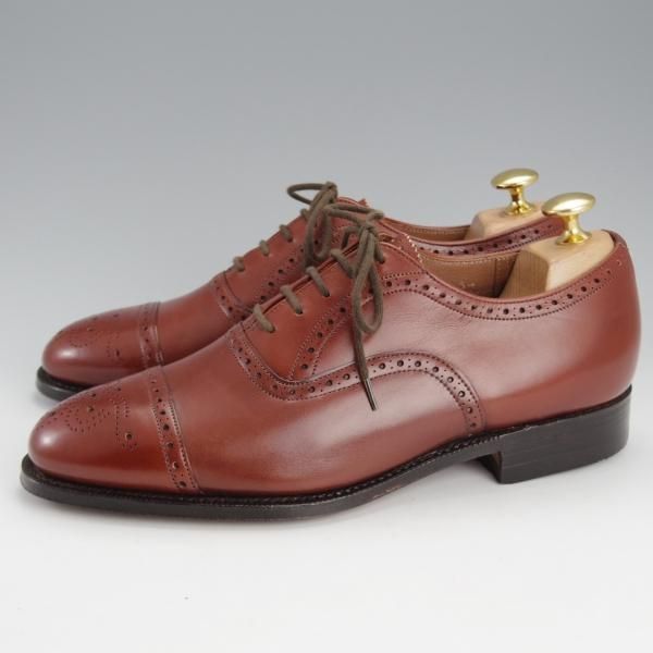 未使用★チャーチ 50F/UK5【旧チャーチ★デットストック品/3都市ロゴ】84ラスト/セミブローグ/カーフ/茶/メンズ/Church's★i814