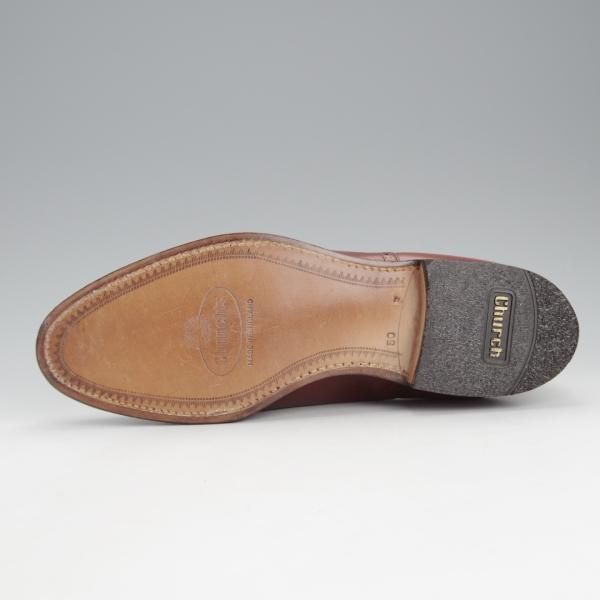 未使用★チャーチ 50F/UK5【旧チャーチ★デットストック品/3都市ロゴ】84ラスト/セミブローグ/カーフ/茶/メンズ/Church's★i814