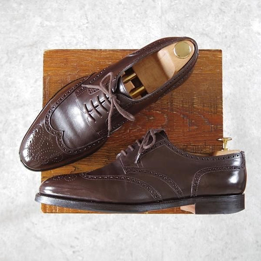 極上★ジョンロブ 7.5E【現行オーダー価格￥270,600-★8695ラスト/DARBY 2】ダービー/フルブローグ/カーフ/濃茶/JOHN LOBB★i815