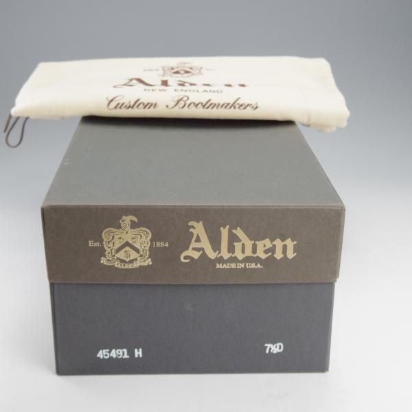 極美品★オールデン 7.5D【定価￥126,500-★タンカーブーツ/ミリタリーラスト】45491H/クロムエクセルレザー/黒/メンズ/Alden★i819