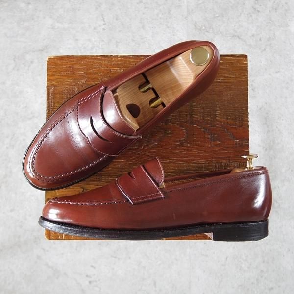 ★クロケット&ジョーンズ UK8/US8.5D【貴重★ブルックスブラザーズ別注/Peal&co】314ラスト/コインローファー/茶/Crockett&Jones★i820