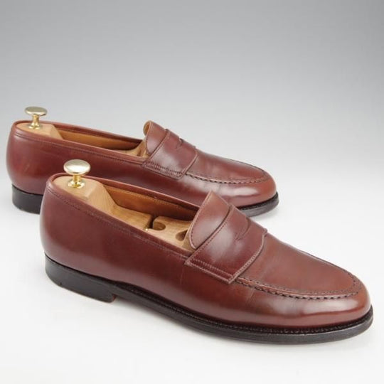 ★クロケット&ジョーンズ UK8/US8.5D【貴重★ブルックスブラザーズ別注/Peal&co】314ラスト/コインローファー/茶/Crockett&Jones★i820