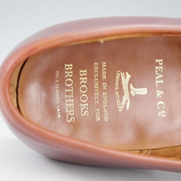 ★クロケット&ジョーンズ UK8/US8.5D【貴重★ブルックスブラザーズ別注/Peal&co】314ラスト/コインローファー/茶/Crockett&Jones★i820