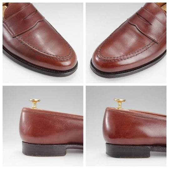 ★クロケット&ジョーンズ UK8/US8.5D【貴重★ブルックスブラザーズ別注/Peal&co】314ラスト/コインローファー/茶/Crockett&Jones★i820