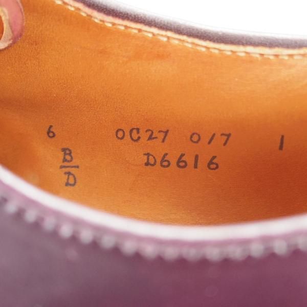 極美品★オールデン 6D【貴重★コードバン/バリーラスト仕様のVチップ】D6616/バーガンディー/#8/赤茶/メンズ/Alden★i823