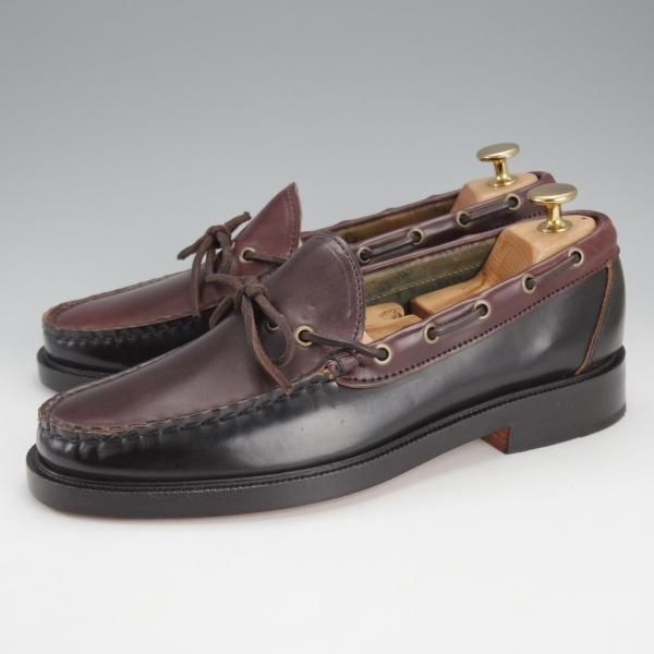 未使用★(米)YUKETEN/ユケテン 8C【定価￥118,800-★コードバン仕様/ホーウィン社スタンプ多数】705SP/モカシン/黒×赤茶★i824