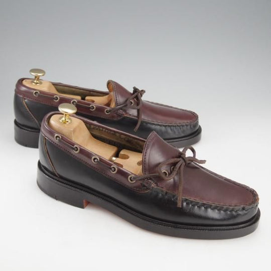 未使用★(米)YUKETEN/ユケテン 8C【定価￥118,800-★コードバン仕様/ホーウィン社スタンプ多数】705SP/モカシン/黒×赤茶★i824