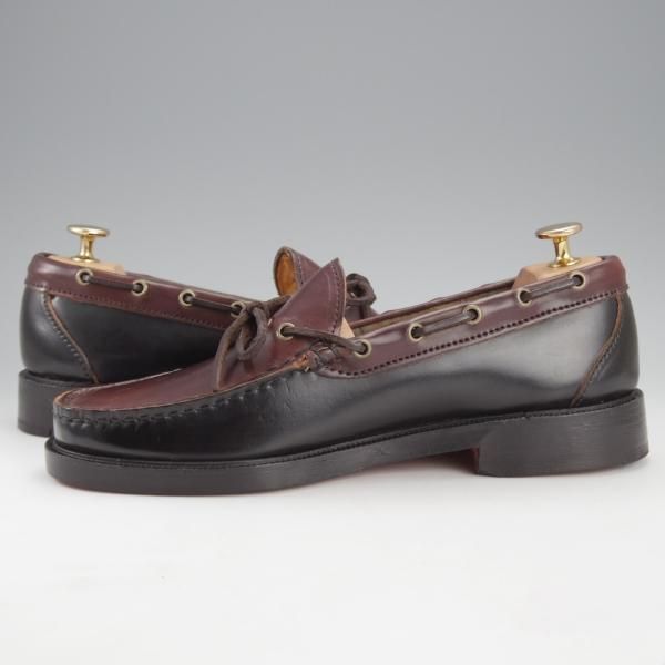 未使用★(米)YUKETEN/ユケテン 8C【定価￥118,800-★コードバン仕様/ホーウィン社スタンプ多数】705SP/モカシン/黒×赤茶★i824