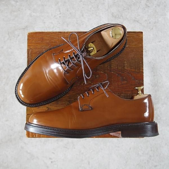 美品★チャーチ 55F/UK5.5【定価￥165,000-★シャノン/SHANNON】103ラスト/プレーントゥ/サンダルウッド/茶/メンズ/Church's★i827