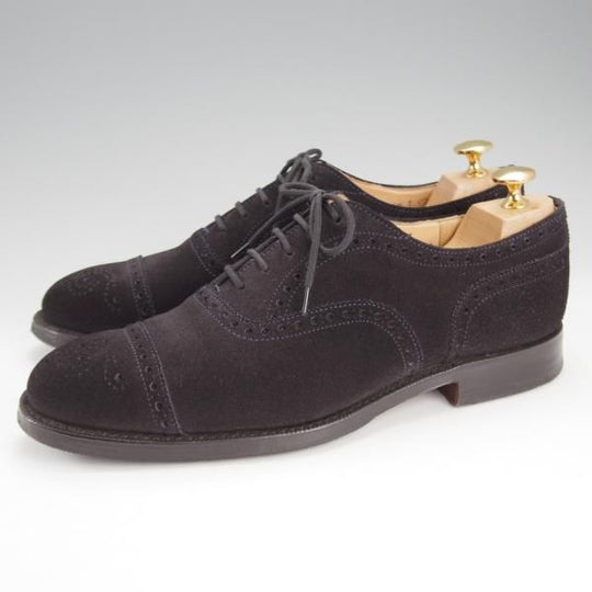 極上★チャーチ 65F/UK6.5【定価￥160,600-★ディプロマット/DIPLOMAT】173ラスト/セミブローグ/スエード/濃紺/メンズ/Church's★i828