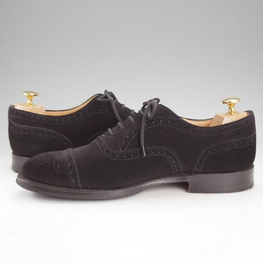 極上★チャーチ 65F/UK6.5【定価￥160,600-★ディプロマット/DIPLOMAT】173ラスト/セミブローグ/スエード/濃紺/メンズ/Church's★i828