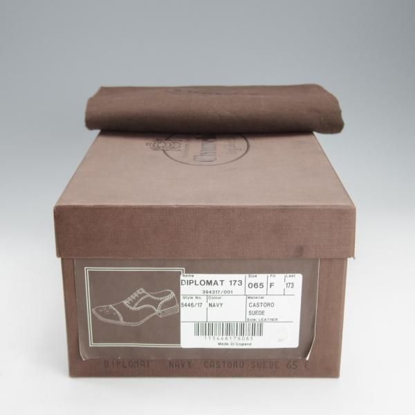 極上★チャーチ 65F/UK6.5【定価￥160,600-★ディプロマット/DIPLOMAT】173ラスト/セミブローグ/スエード/濃紺/メンズ/Church's★i828