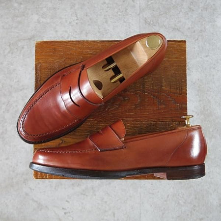 極上★クロケット&ジョーンズ 8E【定価￥86,900-★HARVARD 2/ハーバード2】コインローファー/376ラスト/茶/Crockett&Jones★i852