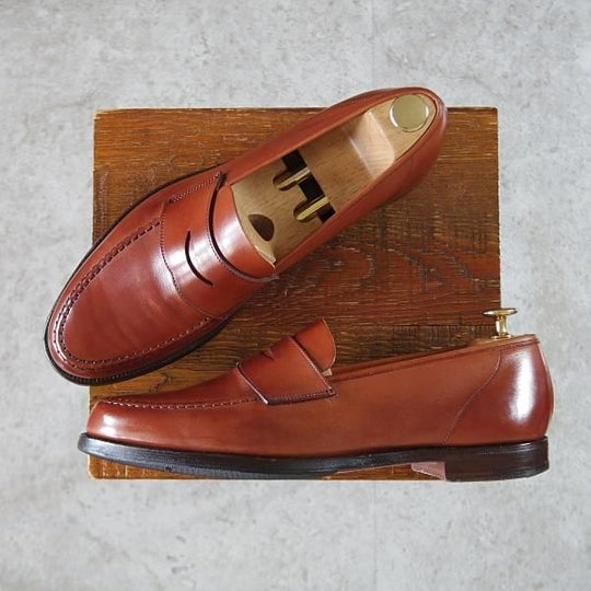 極上★クロケット&ジョーンズ 8E【定価￥86,900-★HARVARD 2/ハーバード2】コインローファー/376ラスト/茶/Crockett&Jones★i852