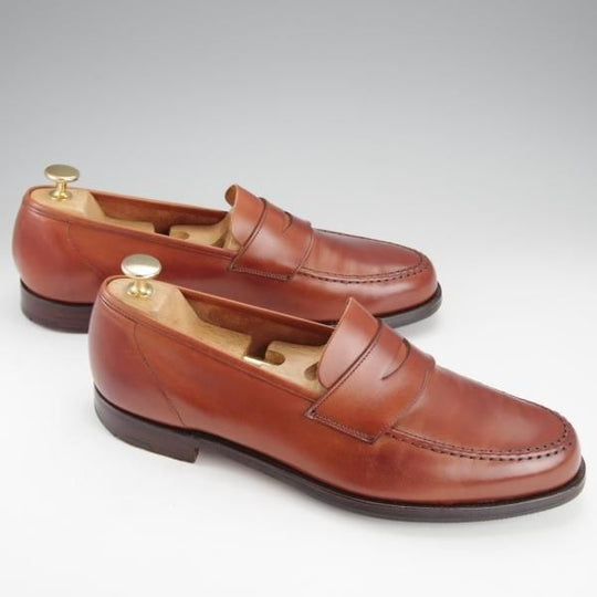 極上★クロケット&ジョーンズ 8E【定価￥86,900-★HARVARD 2/ハーバード2】コインローファー/376ラスト/茶/Crockett&Jones★i852