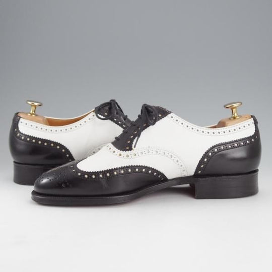 極美品★クロケット&ジョーンズ 6E【★ロイドフットウェア別注/Jシリーズ】317ラスト/スペクテイターシューズ/黒×白/Crockett&Jones★i854