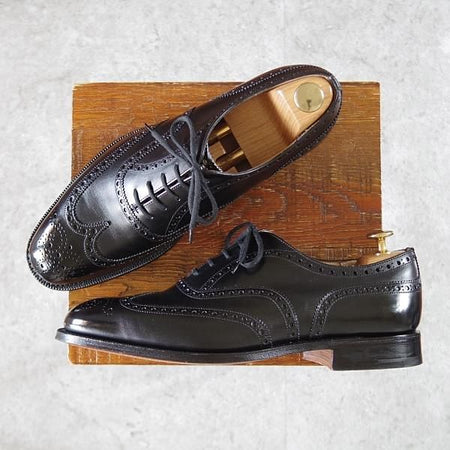 極美品★チャーチ 70F/UK7【現行定価￥176,000-★チェットウィンド/CHETWYND】173ラスト/フルブローグ/カーフ/黒/メンズ/Church's★i855