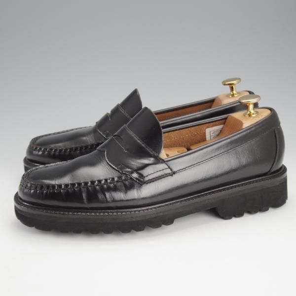 美品★G.H.BASS/ジーエイチバス US7.5【定価￥24,200-★11535W/コインローファー】黒/ポリッシュレザー/メンズ★i861