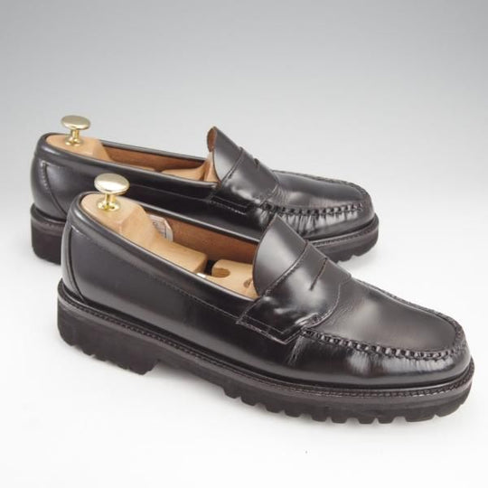 美品★G.H.BASS/ジーエイチバス US7.5【定価￥24,200-★11535W/コインローファー】黒/ポリッシュレザー/メンズ★i861