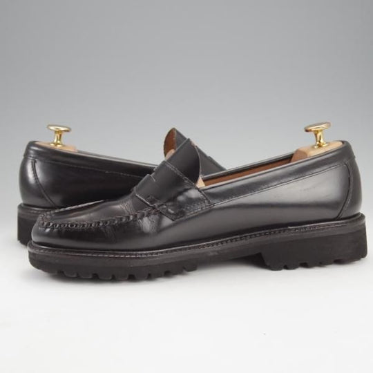 美品★G.H.BASS/ジーエイチバス US7.5【定価￥24,200-★11535W/コインローファー】黒/ポリッシュレザー/メンズ★i861