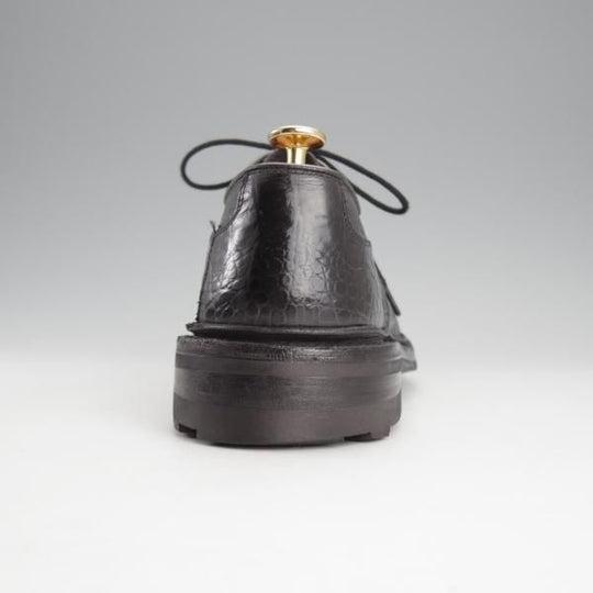 極上★トリッカーズ SIZE 6.5【定価￥102,300-★プレーントゥ/Woodstock/5636】カントリーシューズ/短靴/クロコ型押し/黒/Tricker's★i862