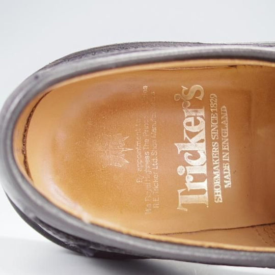 極上★トリッカーズ SIZE 6.5【定価￥102,300-★プレーントゥ/Woodstock/5636】カントリーシューズ/短靴/クロコ型押し/黒/Tricker's★i862