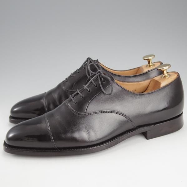 極美品★クロケット&ジョーンズ 6E【定価￥86,900-★HALLAM/348ラスト】ハラム/ストレートチップ/カーフ/黒/メンズ/Crockett&Jones★i867