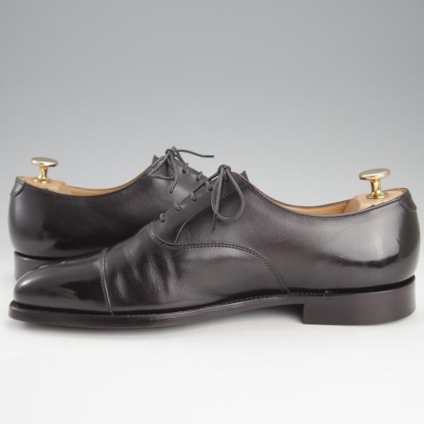 極美品★クロケット&ジョーンズ 6E【定価￥86,900-★HALLAM/348ラスト】ハラム/ストレートチップ/カーフ/黒/メンズ/Crockett&Jones★i867