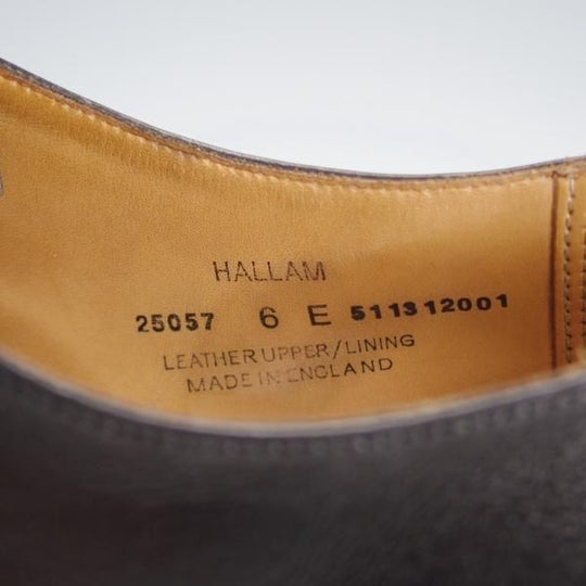 極美品★クロケット&ジョーンズ 6E【定価￥86,900-★HALLAM/348ラスト】ハラム/ストレートチップ/カーフ/黒/メンズ/Crockett&Jones★i867