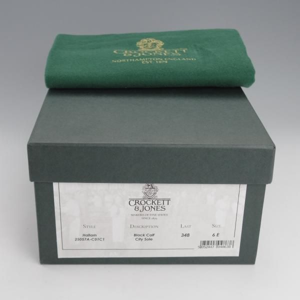 極美品★クロケット&ジョーンズ 6E【定価￥86,900-★HALLAM/348ラスト】ハラム/ストレートチップ/カーフ/黒/メンズ/Crockett&Jones★i867