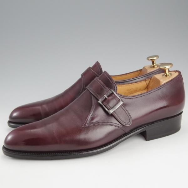 美品★J.M.ウエストン 7D【現行定価17万円程度★フローラライン/529】モンクストラップ/カーフ/赤茶/メンズ/Weston/ウェストン★i870
