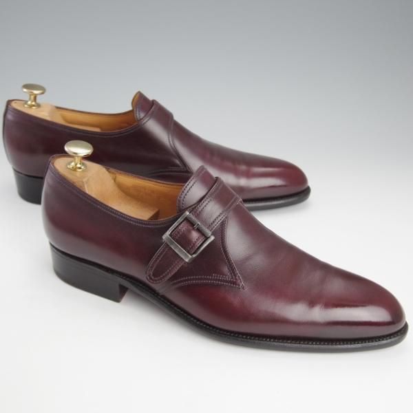 美品★J.M.ウエストン 7D【現行定価17万円程度★フローラライン/529】モンクストラップ/カーフ/赤茶/メンズ/Weston/ウェストン★i870