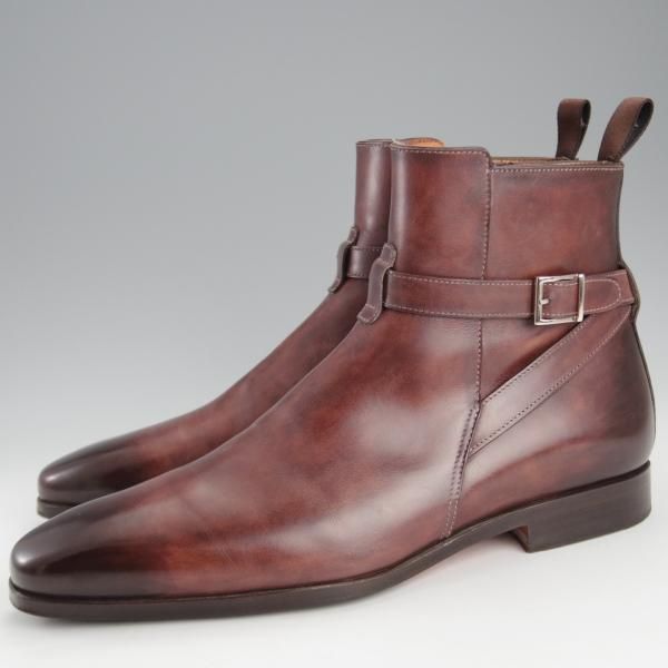 Santoni サントーニ 6.5レザー ジョッパーズブーツ サントーニ SIZE 6【ジョッパーブーツ風/サイドジップ/濃茶