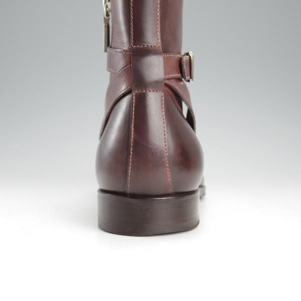 極上★(伊)サントーニ SIZE 6【定価10万円以上★ジョッパーブーツ風/サイドジップ】11603/濃茶/カーフ/メンズ/Santoni★i877