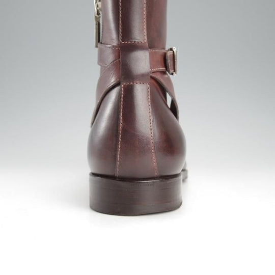 極上★(伊)サントーニ SIZE 6【定価10万円以上★ジョッパーブーツ風/サイドジップ】11603/濃茶/カーフ/メンズ/Santoni★i877