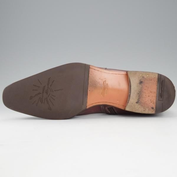 極上★(伊)サントーニ SIZE 6【定価10万円以上★ジョッパーブーツ風/サイドジップ】11603/濃茶/カーフ/メンズ/Santoni★i877