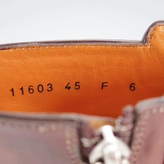 極上★(伊)サントーニ SIZE 6【定価10万円以上★ジョッパーブーツ風/サイドジップ】11603/濃茶/カーフ/メンズ/Santoni★i877