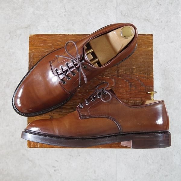 クロケット&ジョーンズ UK7.5/US8E【コードバン/茶/プレーントゥ