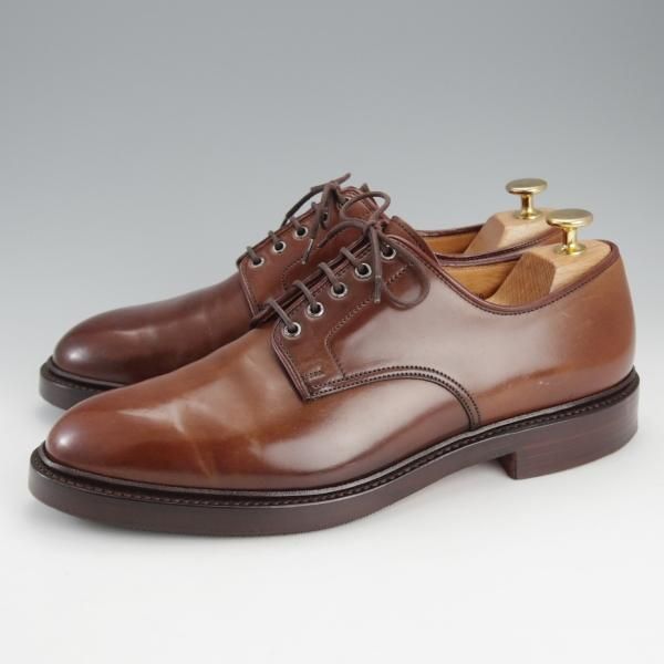 美品★クロケット&ジョーンズ UK7.5/US8E【貴重★コードバン/茶/ラルフローレン別注】プレーントゥ/Ralph Lauren/Crockett&Jones★i879