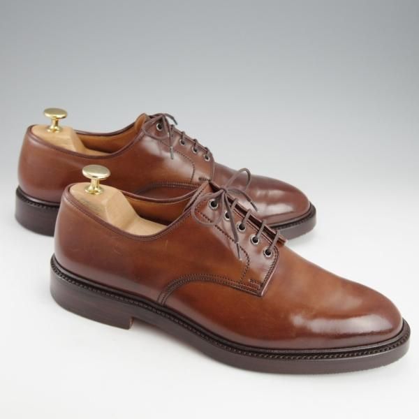 美品★クロケット&ジョーンズ UK7.5/US8E【貴重★コードバン/茶/ラルフローレン別注】プレーントゥ/Ralph Lauren/Crockett&Jones★i879