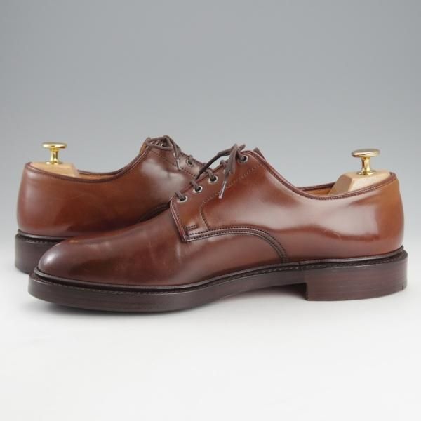 美品★クロケット&ジョーンズ UK7.5/US8E【貴重★コードバン/茶/ラルフローレン別注】プレーントゥ/Ralph Lauren/Crockett&Jones★i879