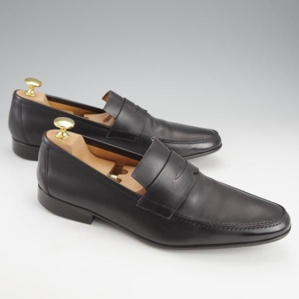 極上★(伊製)HERMES/エルメス SIZE 40【定価10万円以上★コインローファー/黒】カーフ/メンズ★i880