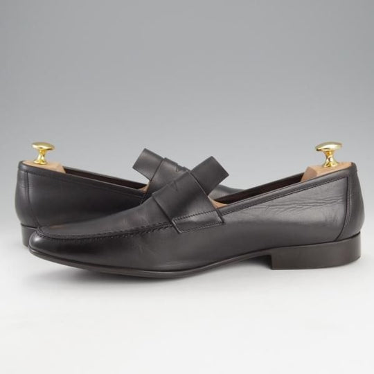 極上★(伊製)HERMES/エルメス SIZE 40【定価10万円以上★コインローファー/黒】カーフ/メンズ★i880