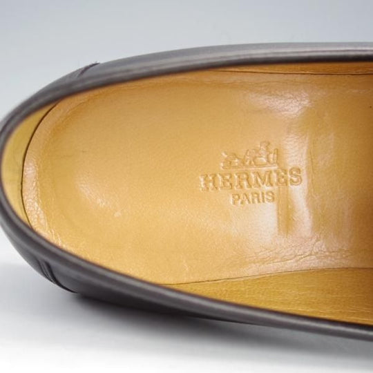 極上★(伊製)HERMES/エルメス SIZE 40【定価10万円以上★コインローファー/黒】カーフ/メンズ★i880