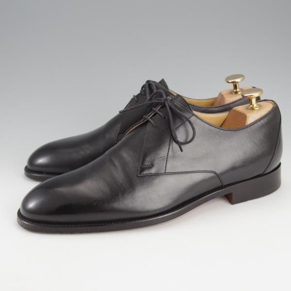 極美品★(伊製)HERMES/エルメス SIZE 40【定価10万円以上★プレーントゥ/黒】ダービーシューズ/カーフ/メンズ★i881